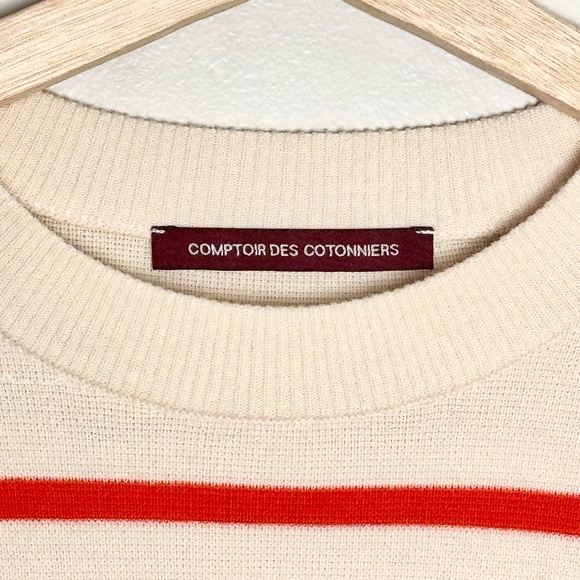 Comptoir des Cotonniers Red Striped Wool Maddy Jumper Sz S - Picture 3 of 7